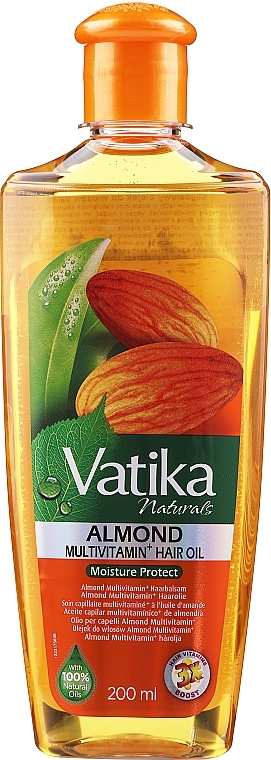 Multivitamin Almond Hair Oil - Dabur Vatika Almond Multivitamin+ Hair Oil Moisture Protect — photo N1