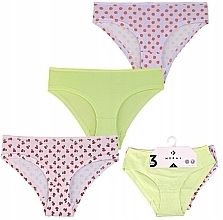 Fragrances, Perfumes, Cosmetics Women Slip Panties, green + blue with peaches + pink with cherries - Moraj