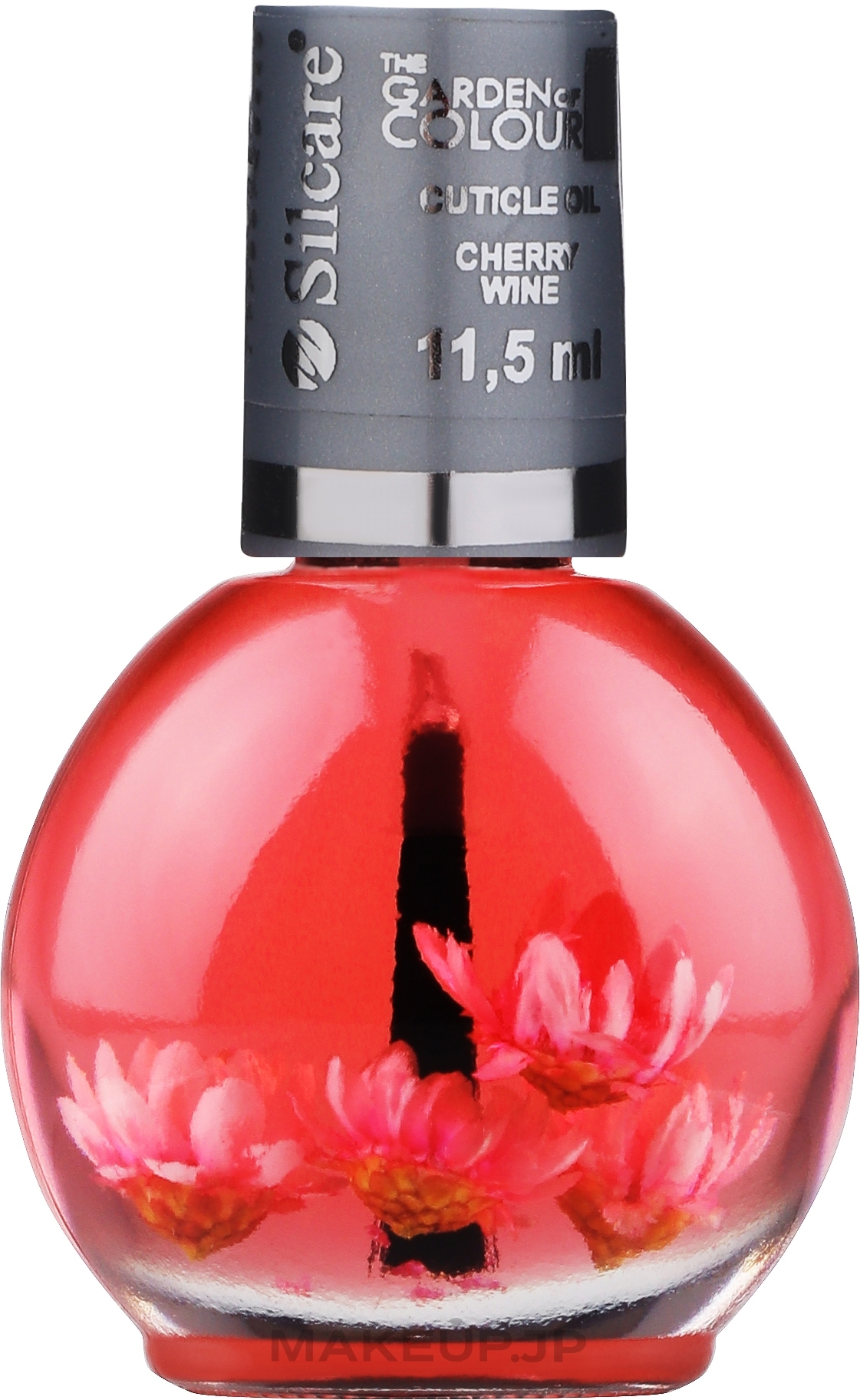 Nail & Cuticle Oil with Flowers - Silcare Cuticle Oil Cherry Wine — photo 11.5 ml