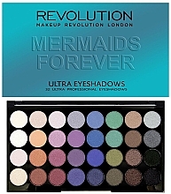 Fragrances, Perfumes, Cosmetics Eyeshadow Palette, 32 Shades - Makeup Revolution Ultra 32 Shade Palette Mermaids Forever