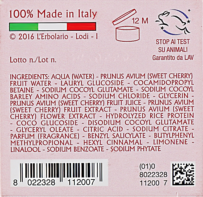 Bath Foam & Shower Gel "Among the Cherry Trees" - L'Erbolario Lodi Tra i Ciliegi — photo N5