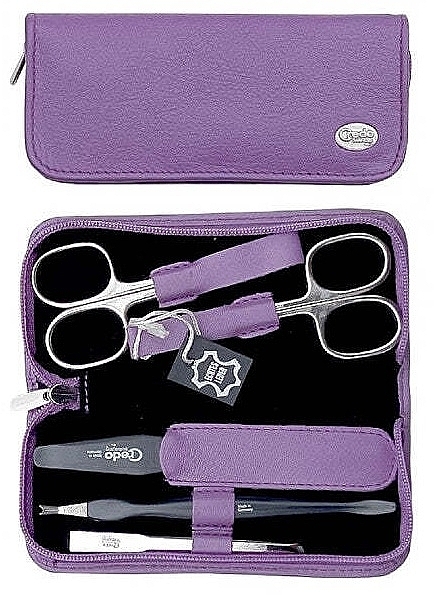 Summer Zipper Manicure Set, 5 pcs, purple case - Credo Solingen Luxurious — photo N1