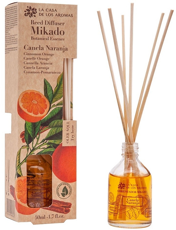 Cinnamon & Orange Reed Diffuser - La Casa de los Aromas Mikado Botanical Reed Diffuser Cinnamon Orange — photo N3