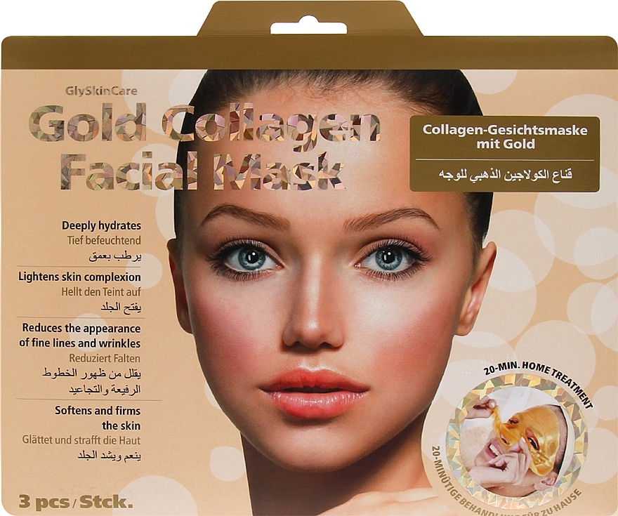 Collagen Face Mask with Gold - GlySkinCare Gold Collagen Facial Mask — photo N3