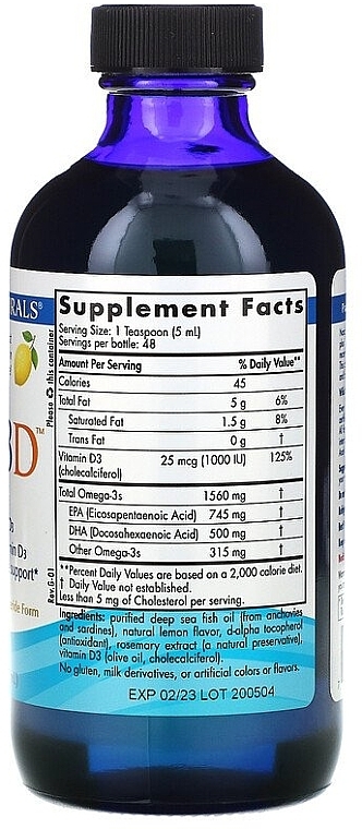 Dietary Supplement with Lemon Taste in Liquid "Omega 3D" - Nordic Naturals Omega 3D — photo N2