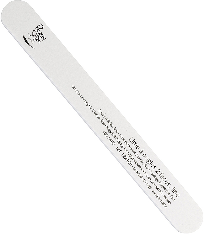 Double-Sided Nail File 400/400, white - Peggy Sage 2-way Washable Nail File  — photo N1