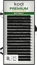 Butterfly Green B 0.10 False Eyelashes (16 rows: 8 mm) - Kodi Professional — photo N1
