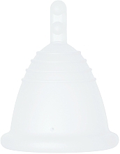 Menstrual Cup with Stem, XL, transparent, shortened - MeLuna Classic Shorty Menstrual Cup Stem — photo N1