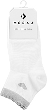 Fragrances, Perfumes, Cosmetics Women Cotton Socks, 1 pair, white and grey with heart - Moraj