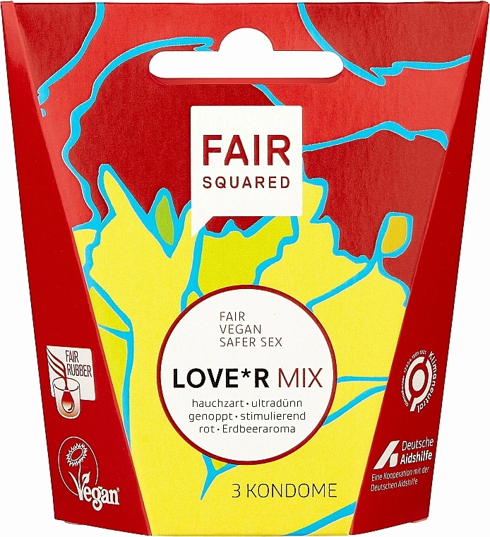 Condoms, 3 pcs. - Fair Squared Love*R Mix Condoms — photo N1