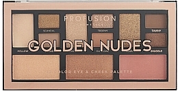 Fragrances, Perfumes, Cosmetics Makeup Palette - Profusion Cosmetics Golden Nudes 12 Color Eye & Cheek Palette