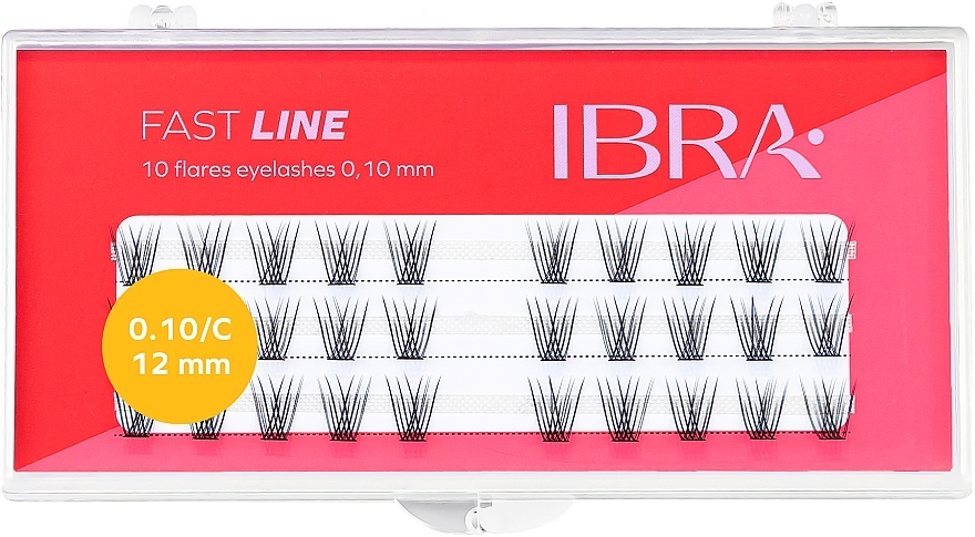 Individual Lashes, C 0.10, 12 mm - Ibra Fast Line — photo N1