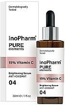 Fragrances, Perfumes, Cosmetics Face Serum with 15% Vitamin C - InoPharm Pure Elements 15% Vitamin C Brightening Serum
