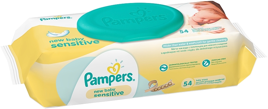 Wet Wipes 'New Baby Sensitive', 54 pcs - Pampers — photo N10