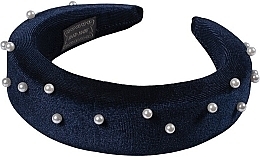 Hair Hoop "Velvet", 25949, dark-blue - Top Choice — photo N1