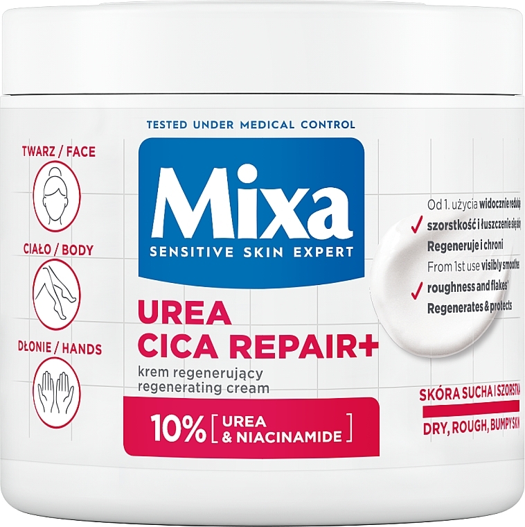 Revitalizing Body Cream - Mixa Urea Cica Repair+ Regenerating Cream — photo N1