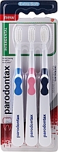 Toothbrush Set, extra soft, dark blue+pink+blue - Parodontax Interdental Extra Soft — photo N2
