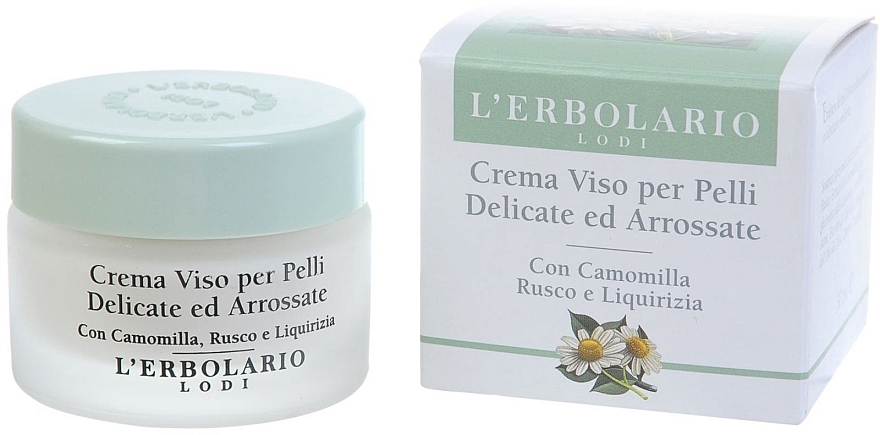 Chamomile, Needles & Licorice Cream for Sensitive Skin - L'erbolario Crema Viso per Pelli Delicate ed Arrossate Con Camomilla/Rusco/Liquirizia — photo N1