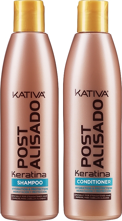 Set - Kativa Straightening Post Treatment Keratin (shm/250ml + cond/250ml) — photo N2