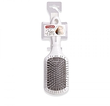 Square Massage Hair Brush, 21.6 cm, white - Titania — photo N2