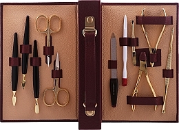 11-Piece Manicure Kit, Burgundy - Nippes Solingen — photo N2