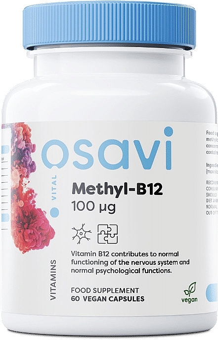 Methyl-B12 Capsules, 100 ?g - Osavi Vitamin Methyl-B12, 100? g Vegan Capsules — photo N2