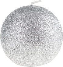 Fragrances, Perfumes, Cosmetics Decorative Candle "Glamour Ball", silver, 10 cm - Artman Glamour