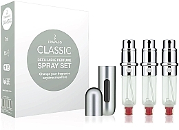Fragrances, Perfumes, Cosmetics Perfumery Atomizer Set - Travalo Classic HD Silver Set (atomiser/3x5ml + case)
