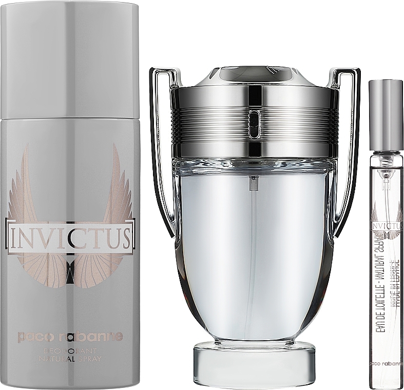 Paco Rabanne Invictus - Set (edt/100 ml + deo/150 ml + edt/10 ml) — photo N3