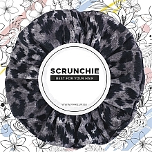Knit Fashion Classic Hair Scrunchie, grey leopard - MAKEUP Hair Accessories — photo N1