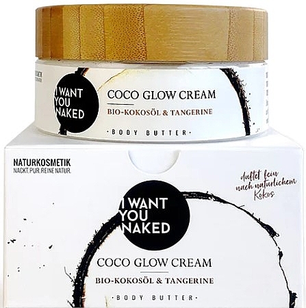 Body Butter with Organic Coconut Oil - I Want You Naked Coco Glow Cream — photo N1