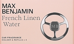 Beauty Set - Max Benjamin Car Fragrance French Linen Gift Set (dispenser + refill/4pcs)	 — photo N1