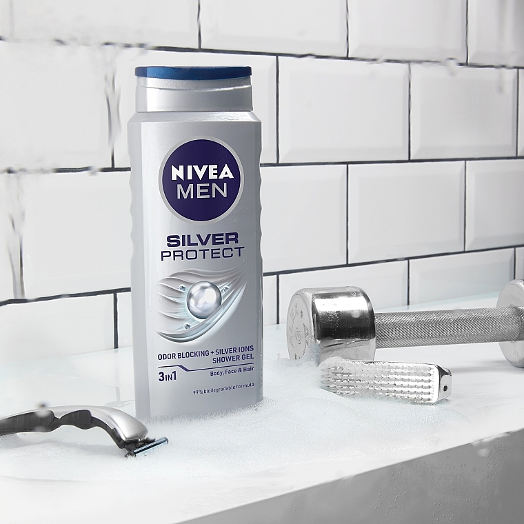 Shower Gel "Silver Protection" - NIVEA MEN Silver protect Shower Gel — photo N2