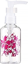 Bottle with Pump Dispenser, 75 ml, pink flowers - Top Choice — photo N5