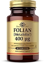 Dietary Supplement "Folic Acid" (Metafolin 400mcg) - Solgar Health & Beauty Folate 666 MCG DFE Metafolin — photo N1