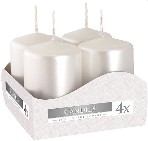 Votive Candle Set 40x60 mm, pearlescent, 4 pcs. - Bispol — photo N1