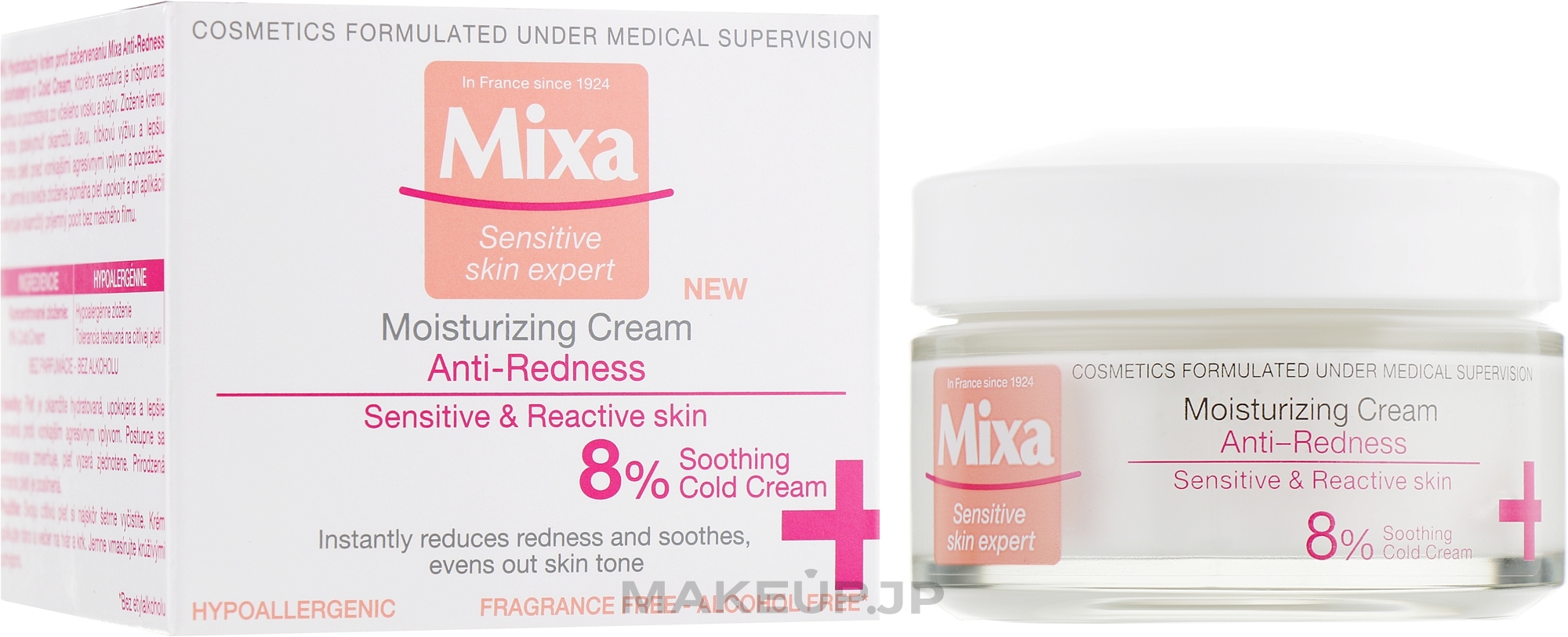 Moisturizing & Soothing Face Cream for Sensitive Skin - Mixa Anti-Redness Moisturizing Cream 8% Soothing Cold Cream — photo 50 ml
