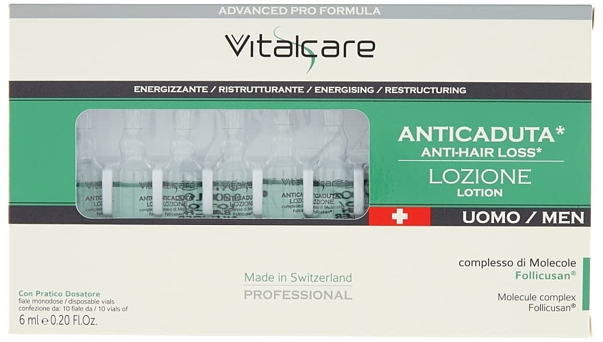 Anti Hair Loss Ampoules for Men - Vitalcare Professional Made In Swiss Men's Anti-Hair Loss Ampoules — photo N2