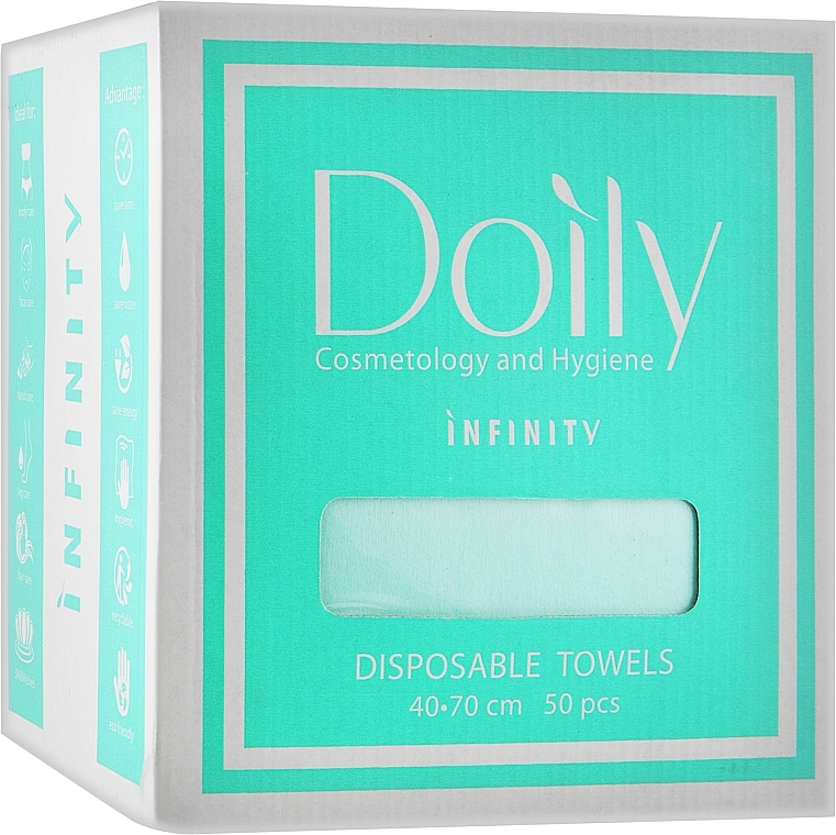 Towels in Box, 40x70cm, 55g/m2, 50pcs, mint - Doily — photo N1