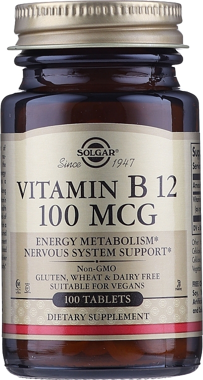 Dietary Supplement "Vitamin B12" 100 mcg - Solgar Vitamin B12 — photo N6