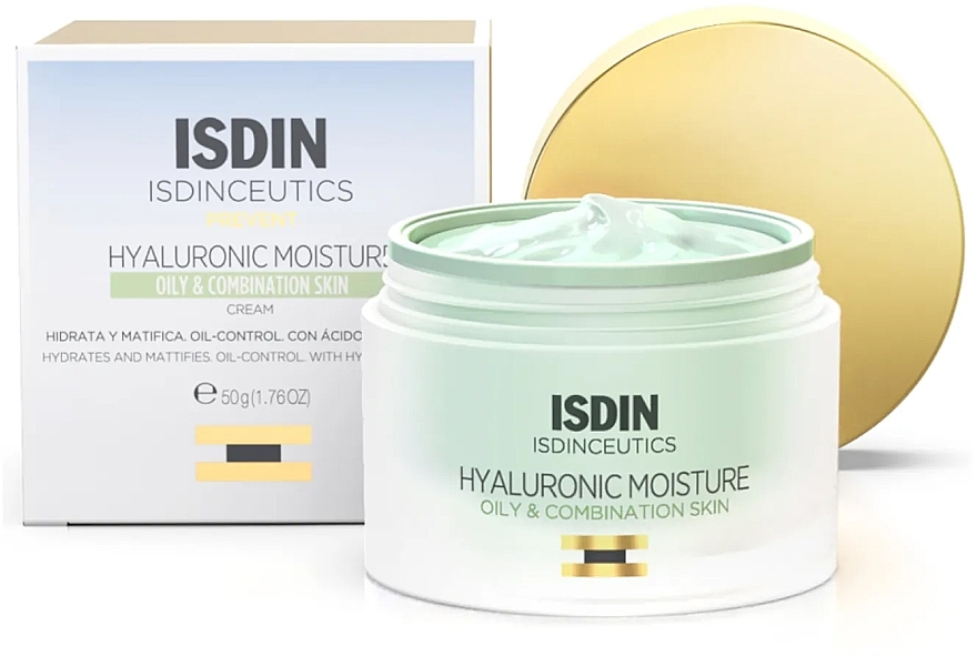 Cream for Oily & Combination Skin - Isdin Isdinceutics Hyaluronic Acid Moisturizing Oily & Combination Skin Cream — photo N1