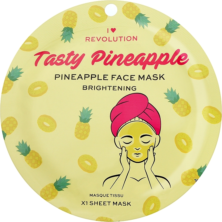 Brightening Sheet Mask - I Heart Revolution Pineapple Brightening Printed Sheet Mask — photo N2