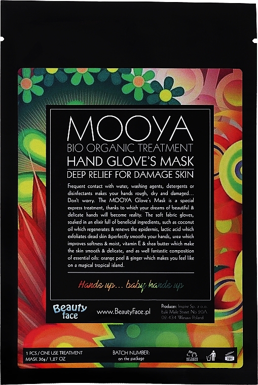 Hand Glove Mask - Beauty Face Mooya Bio Organic Treatment Mask — photo N1