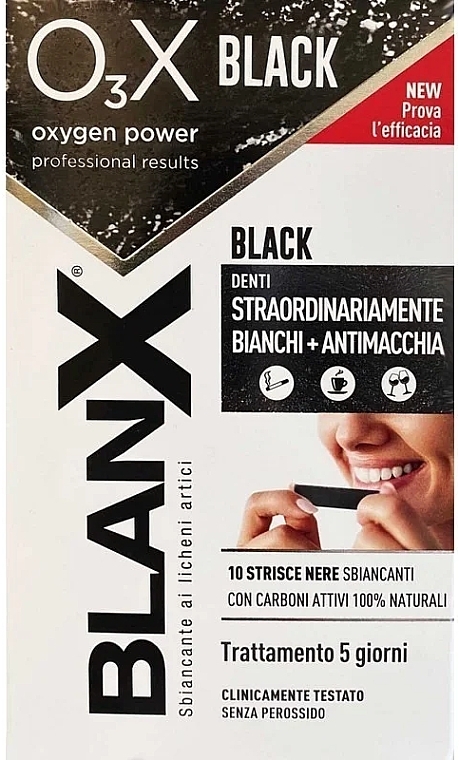 Charcoal Teeth Whitening Strips - BlanX Oxygen Power Whitening Black Strips — photo N1