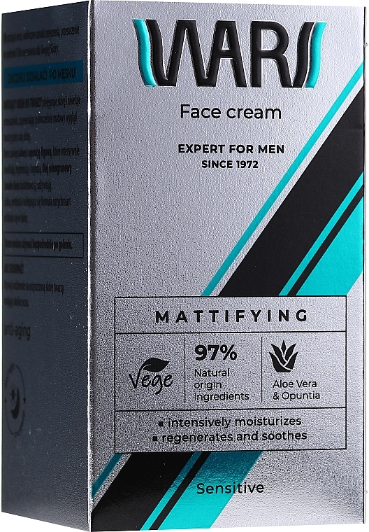 Mattifying Aloe & Prickly Pear Face Cream - Wars Expert For Men — photo N4
