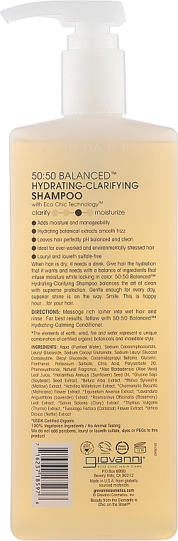 Balancing Shampoo - Giovanni Eco Chic Hair Care 50:50 Balanced Hydrating-Clarifying Shampoo — photo N4