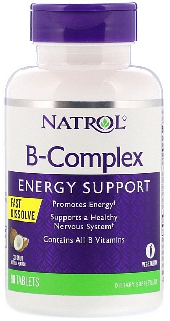 Vitamin B Complex with Coconut Flavor - Natrol B-Complex Coconut Energy Support — photo N1