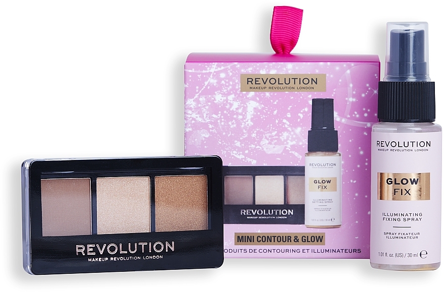 Set, 2 products - Makeup Revolution Mini Contour & Glow Gift Set — photo N2