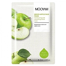 Fragrances, Perfumes, Cosmetics Moisturizing Sheet Mask with Green Apple Extract - Mooyam Green Apple Face Mask