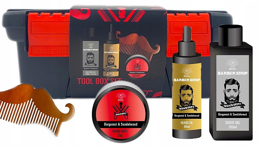 Set, 5 products - Aurora Men Barber Shop Bergamot And Sandalwood Set — photo N1